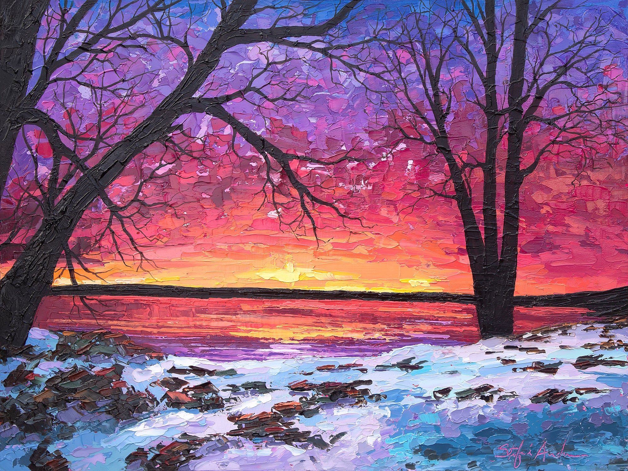 Rippling Sunset (Original Oil Painting) | Stefani Anderson Art